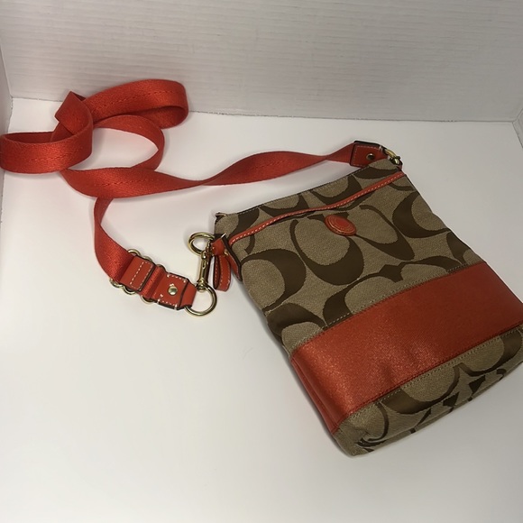 Coach Monogram Side Bag Orange - Picture 3 of 9